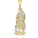 WJD Exclusives 10K Yellow Gold Diamond Cut Guadalupe Virgin Mary Pendant Charm 4"