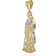 WJD Exclusives 10K Yellow Gold Diamond Cut Guadalupe Virgin Mary Pendant Charm 4"