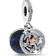 Pandora Two Tone Shooting Star Double Dangle Charm - Silver/Rose Gold/Blue/Transparent