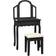 vidaXL Paulownia Black Toiletbord 65x36cm