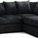 B&Q Luxor Jumbo Cord Black Sofa 212cm 4 Seater