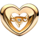 Pandora Radiant Heart & Floating Stone Charm - Gold/Transparent