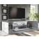 Furneo Stand Unit LED Cabinet Matt & High Gloss White TV Bench 200x49cm