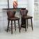 Homcom Luxury Upholstery Brown/Gold Bar Stool 101cm 2pcs