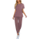 Shein LUNE Solid Round Neck Tee & Trousers Set