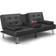 Shahoo Upholstered Loveseat Black Sofa 65" 2 Seater