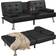 Shahoo Upholstered Loveseat Black Sofa 65" 2 Seater