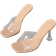 Shein Fashion Sandals For Women, Clear Strap Pyramid Heeled Mule Sandals