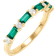 Welry Women's Baguette Cut Created Ring - Gold/Emerald/Diamonds