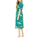 Yumi Crane Print Kimono Midi Dress - Green