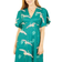 Yumi Crane Print Kimono Midi Dress - Green