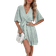 Shein VCAY Allover Print Flounce Sleeve Belted Dress