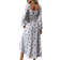 Shein VCAY Allover Floral Print Flounce Sleeve Knot Front Split Thigh Dress