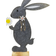 Trendline Bunny Felt Gray Osterdekoration 52cm