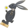 Trendline Bunny Felt Gray Osterdekoration 52cm