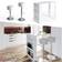 Vicco Counter High White Bar Table 57x117cm 3pcs
