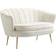 Homcom Modern Velvet Loveseat Cream Sofa 130cm 2 Seater