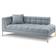Canora Grey Trapp Chaise Longue Light Blue Sofa 185cm 3 Seater