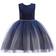 Glamulice Girl's A Line Bridesmaid - Navy Blue/White