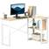 Homcom L Shaped Oak Writing Desk 72.4x120cm