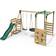 Rebo Wooden Swing Set with Monkey Bars Deck & Slide