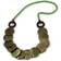 Avalaya Grass Wood Button Bead Necklace - Green/Brown