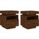 vidaXL Nightstand with LED Brown Oak Sängbord 39x40cm