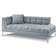 Canora Grey Trapp Chaise Longue Light Blue Sofa 185cm 3 Seater