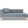 Canora Grey Trapp Chaise Longue Light Blue Sofa 185cm 3 Seater