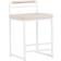 Venture Home Opelika Barstol Beige Polyester Fløjl Hvid Stål Barstol