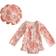 Mama's Sunshine Rash Guard Strawberry Print Bathing Suit + Sun Hat - Orange