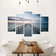 Pier Promenade Natural/Cream Arte enmarcado 30x100cm 5pcs