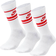 NIKE Sportswear Dri-FIT Everyday Essential Crew Socks 3-pack - White/University Red