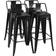 Costway Industrial Black Bar Stool 37" 4