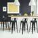 Costway Industrial Black Bar Stool 37" 4