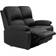 Comfy Living Reclining Faux Leather Black Sofa 188cm 2 Seater