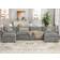 Yeshomy Sectional Modular U Shaped Chenille Grey Sofa 158.6" 6 Seater