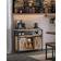 Vasagle Sliding Barn Natural /Black Buffet 100x80cm