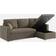 Alices Garden Reversible Taupe Grey Sofa 219cm 3 Seater