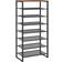 Hoobro 8-Tier Rustic Brown/Black Shoe Rack 60x126cm