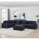 Latitude Run Couch with Ottoman W110256887 Blue Sofa 124.4" 6 Seater