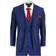 Paul Andrew Men's Classic Suit 3-Piece - Shiny Royal Blue