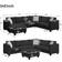 Merax L Shape Couch Black Sofa 112" 6 Seater