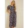 Yumi Mela London Floral Ruched Sleeves Jumpsuit, Navy