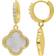 Adornia Crystal Halo Clover Hoop Earrings in Gold