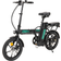 Hitway E-Bike for Adults 16" Lightweight 250W Electric Folding Bike - Black/Green Unisex