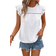 Shein Eyelet Embroidery Ruffle Trim Round Neck Lace Trimmed Tee