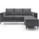 Abakus Direct Capri Reversible Dark Grey Sofa 200cm 3 Seater