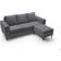 Abakus Direct Capri Reversible Dark Grey Sofa 200cm 3 Seater