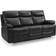 Carson Faux Leather Black Sofa 208cm 3 Seater